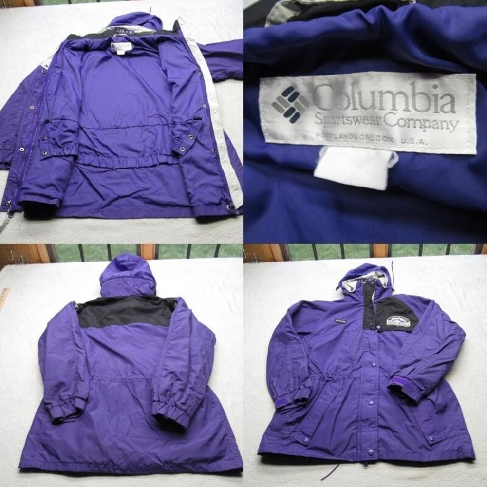 Colorado Rockies Jacket Women XL Columbia MLB Purple Hooded Rain 3in1 Shell VTG